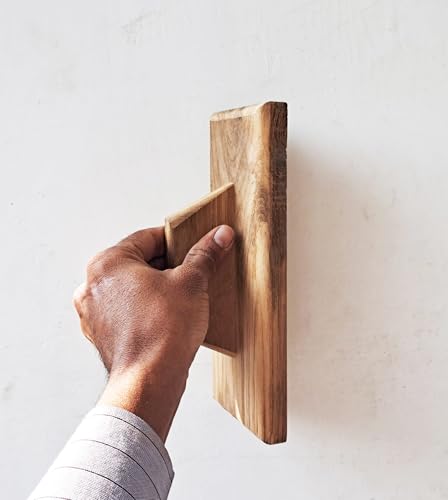 Image of Snevil Trowel Mason Tool for Plastering and Cement Work | Teak Wood | Handmade Tool for Gardening and DIY Work (9 x 4 inches)