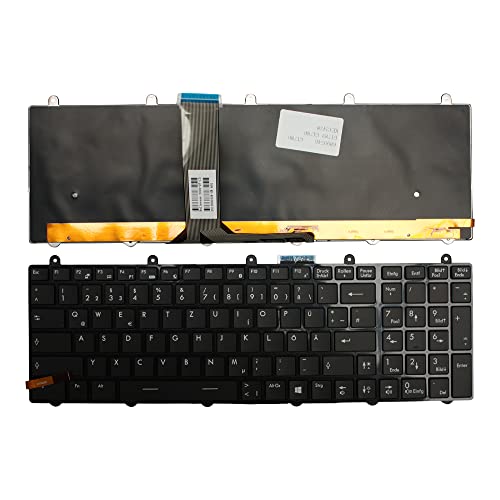  Power4Laptops Tedesco Telaio Nero Lucido Retroilluminato Nero Tastiera Sostitutiva per Portatili Compatibile con MSI Gaming GT70 Dominator Dragon Edition