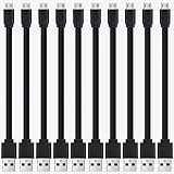 Short Micro USB Cable 10-Pack Bulk 1ft Flat, USB A to Micro USB Data Charger Cord