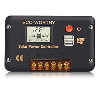ECO-WORTHY 30A 12V/24V Solar Charge Controller Intelligent Regulator with Dual USB Port Solar Battery Controller LCD Display