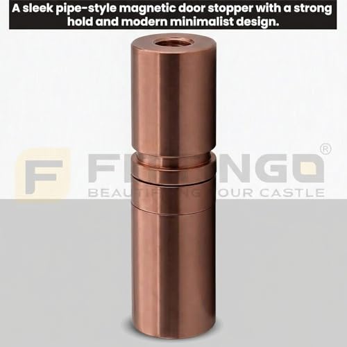 Image of 3 Inch Door Stopper Pipe Magnetic /Stopper for Main Door /Stainless Steel Heavy Duty Magnet Door Stops /Door Back Stopper for Home /Office /Hotels - (Pack of 1) - PVD Rose Gold Finish