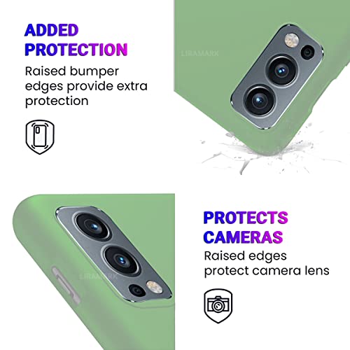 Image of LIRAMARK Liquid Silicone Soft Back Cover Case for OnePlus Nord 2 5G (Green)