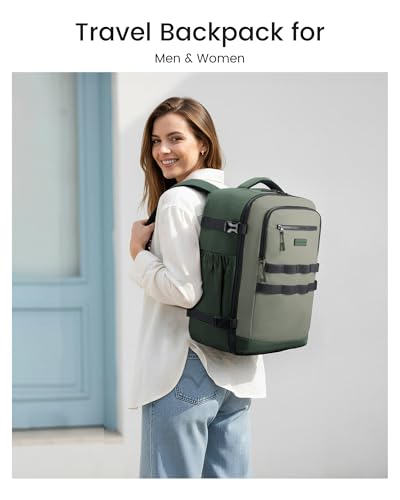 Image of LOVEVOOK 40L Travel Backpack for Women Men, Carry on Backpack for Airplanes | Airline Approved Personal Item Travel Bag Fit 17 Inch Laptop, Waterproof Travel Essentials Weekender Bag with 3 Packing Cubes