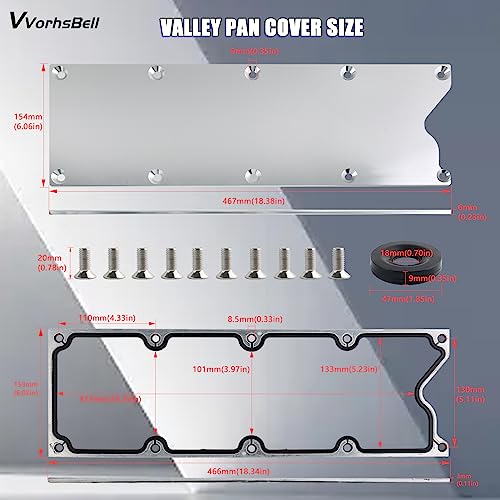 Image of LS Gen3 Valley Cover Pan Plate Compatible with LSX LS1 LM7 LR4 LQ4 LS6 L59 LM33 LQ9 LM4 Chevy GMC Silverado Sierra SUV
