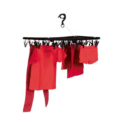 Mini-Varal, Retangular, 32 Prendedores, Preto, Mor