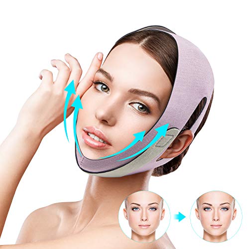 QUECC Face Slimming Strap, Pain-Free Face Shaper Band, V-Line Face Lifting Bandage, Double