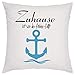 Crealuxe Zuhause ist wo der Anker fällt Zierkissen, Sofakissen, bedrucktes Kissen, Bauwollkissen