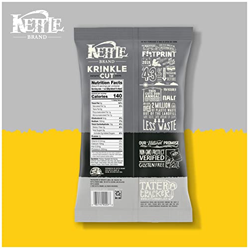 Image of Kettle Brand Krinkle Cut Salt and Fresh Ground Pepper Kettle Potato Chips, Gluten-Free, Non-GMO, 7.5 oz Bag (Pack of 12)