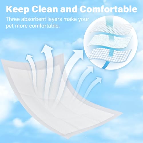 Image of 40 Pack Super Absorbent Soft Pet Training & Dog Urine Pad 24x24 Inch, Travel & Home Use For Puppy Leakage Resistant Urine Pad (White)