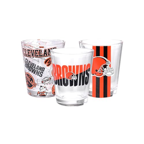 FOCO Cleveland Browns NFL Team Spirit Shot Glasses - 3 Pack