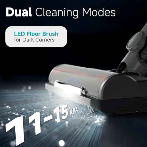 Günter&Hauer Cordless Vacuum Cleaner, 45KPa Stick Vacuum with Powerful Suction,40Mins Runtime, 4 in 1 Rechargeable Handheld Vacuum Cleaner with Wall Mount Charging,for Home,Carpet,Pet Hair(Black,Grey)