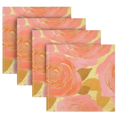 Servilletas de tela reutilizables Rose Gold Rose 20x20 pulg pack 6 miniatura 5