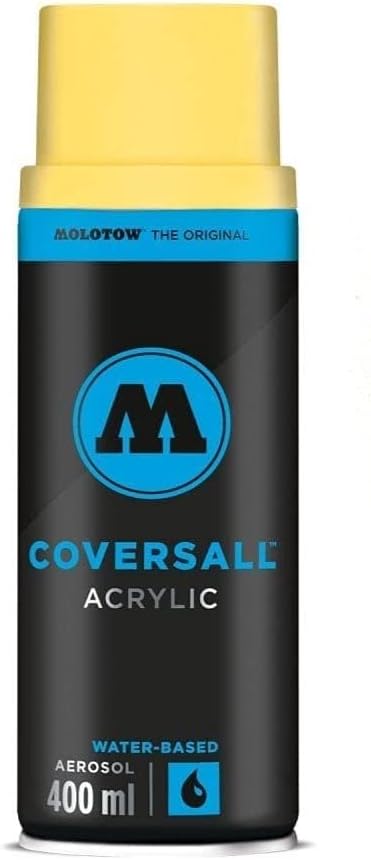 Molotow Coversall Acrylic Water Based Spray Paint Can, 400ml, Colour: Zinc Yellow