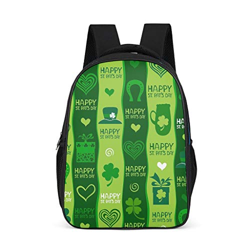 XHJQ88 St Patrick Day Mochilas personalizadas delgadas para la escuela  estampada  unisex