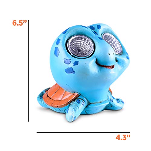 Turtle Solar Garden Decor Figurine Set | Outdoor Led Lawn Figure | Light Up Decorative Statue Accents For Patio, Lawn, Deck | Weather Resistant | Great Housewarming Gift Idea (Blue, 2 Pack) #TOP5