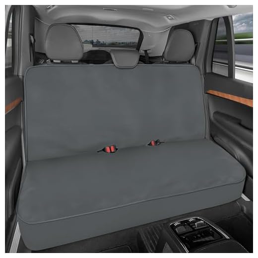 Motor Trend AquaShield Gray Waterproof Rear Bench Car Seat Cover – Padded Neoprene Back Seat Cover for Cars, Ideal Back Seat Protector for Kids & Dogs, Interior Covers for Auto Truck Van SUV