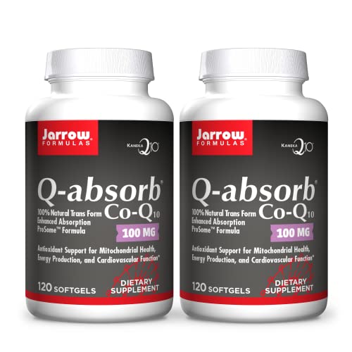 Jarrow Formulas Q-Absorb Co-Q10 100 mg - 120 Softgels, Pack of 2 - High Absorption Co-Q10 - Antioxidant Support for Mitochondrial Energy Production & Cardiovascular Health - Up to 240 Total Servings