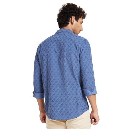 Image of Being Human Grey Slim Straight Fit Regular Collar Long Sleeves Men's Shirt Clothing