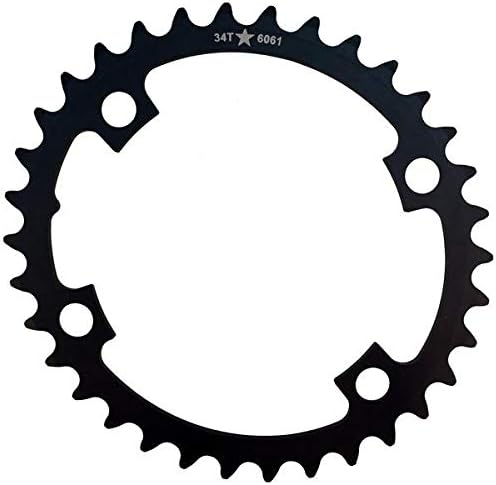 USAmade Oval SHARKTOOTH 110BCD 5-Bolt CNC Machined Aluminum Alloy Black Road Chainring Increased Power Output New