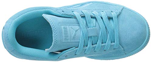 PUMA PUMA Unisex-Child Suede Classic Badge Sneaker, Blue Atoll, 1 M US Little Kid
