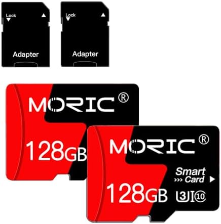 MORIC 2 Pack 128GB Micro SD Card with Adapter High Speed Memory Card,C10 A1 for Camera/Dash Cam/Smartphone/Tablet/Drone