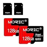 MORIC 2 Pack 128GB Micro SD Card with Adapter High Speed Memory Card,C10 A1 TF Card for Camera/Dash Cam/Smartphone/Tablet/Drone