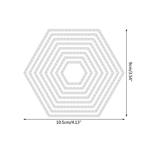 luosh Cutting Dies, Hexagon Background Dies Craft Die Metal Cutting Dies Cut For DIY Paper Card Making Scrapbooking - Image 2