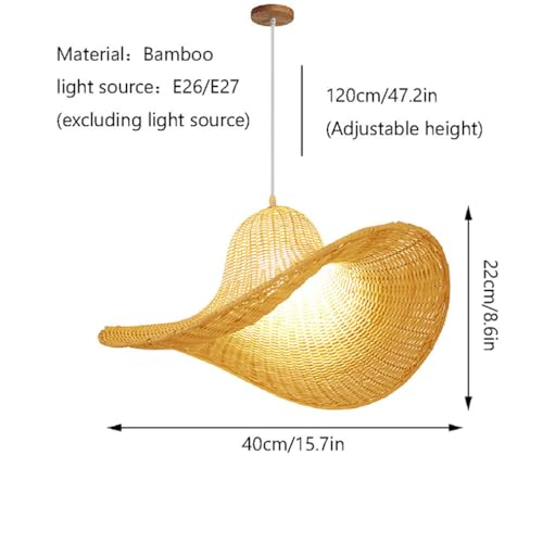 Lustre en osier réglable pour éclairage de salle à manger rustique