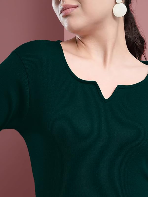 Image of Dream Beauty Fashion Women's V- Neck Long Sleeve Slim Fit Casual Tee Top, 23 inch inches (Trisha-01-P)