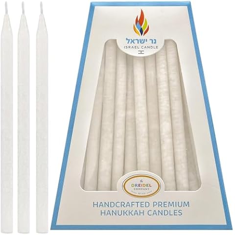45 Decorative Frosted White Menorah Candles Cover