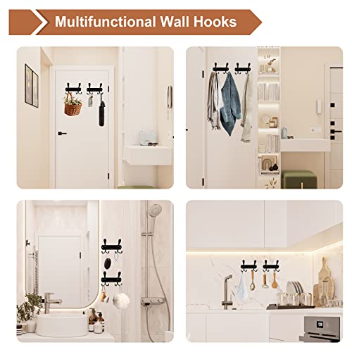 Bjiotun 2 Pack Toilet Paper Holder Wall Mount & Coat Hooks Wall Mounted, Black Toilet Paper Holder & Stainless Steel Coat Rack Wall Mount #TOP7