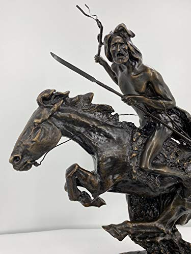 Estatua sólida de bronce americano Cheyenne miniatura 3