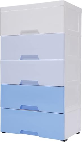 Miniatura 16 de Armario de almacenamiento de plástico de 5 niveles con 5 cajones, armario vertical de almacenamiento de ropa, ahorro de espacio, para el hogar, 5