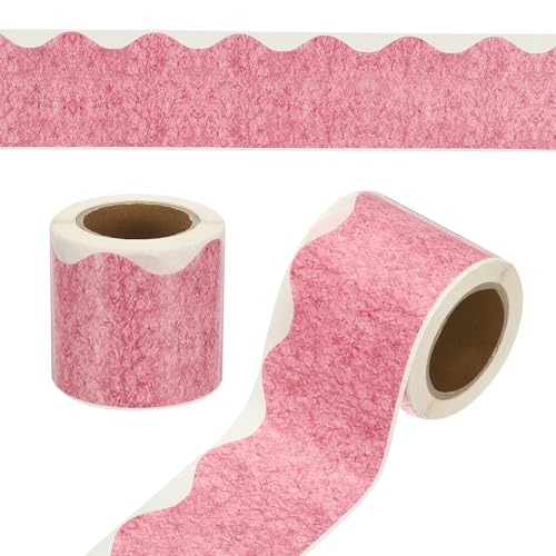 Bordure festonnée YOKIVE rose pour embellir la salle de classe et les projets de la maison