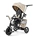 Produktbild Kinderkraft Dreirad EASYTWIST, Kinderdreirad, Jogger, mit Zubehör, Dachfenster, Sicherheitsgurte, 360 Grad Drehbar, Freilaufrad, Schubstange, ab 9 Monate bis 5 Jahre, Bequemer Sitz, Beige