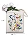 OUZ Flower Tote Bag - Aesthetic Butterfly Wildflower Canvas Bag for Women, Beach and Shopping - Reusable Grocery Tote (Beige-Butterfly2)