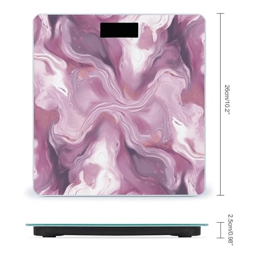 Báscula digital baño mármol púrpura perla 26x26 cm miniatura 2
