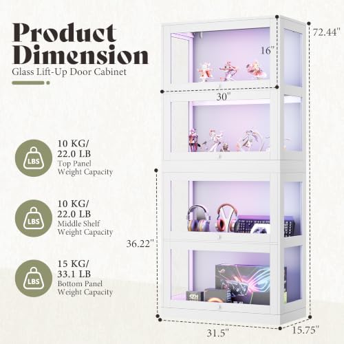 Image of AMERLIFE Modular DIY RGB Display Cabinet, 32 x 16 x 72.5 Inch