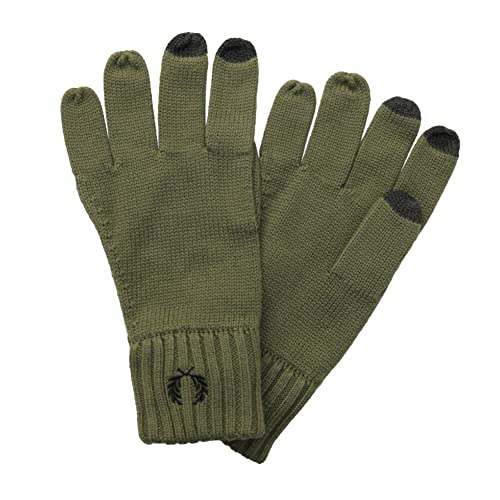 [フレッドペリー] ローレルリース ニットグローブ C4128 メンズ レディース 手袋 スマホ操作可能 L Q55.グリーン