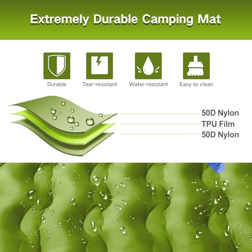 image for FNARMW Double Sleeping Pad Camping, Self Inflating 6'' Extra-Thick 2 P