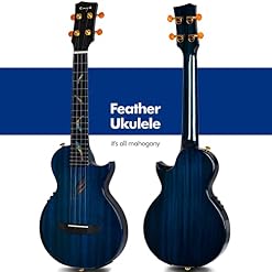 Ukulélé ténor 26 pouces (placage d’acajou 3 pièces usiné CNC) avec micro Acoustic Plus (Enya EUT-Feather BL) - Les Beatles, Paul McCartney, John Lennon, RIngo Starr, George Harrison Ukulélé ténor 26 pouces (placage d'acajou 3 pièces usiné CNC) avec micro Acoustic Plus (Enya EUT-Feather BL) – Image 2