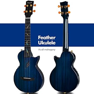 Ukulélé ténor 26 pouces (placage d’acajou 3 pièces usiné CNC) avec micro Acoustic Plus (Enya EUT-Feather BL) - Les Beatles, Paul McCartney, John Lennon, RIngo Starr, George Harrison Ukulélé ténor 26 pouces (placage d'acajou 3 pièces usiné CNC) avec micro Acoustic Plus (Enya EUT-Feather BL) – Image 2
