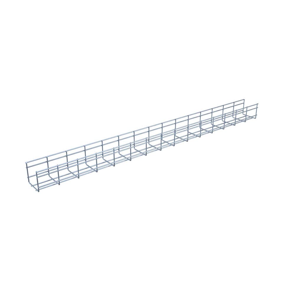 NavePoint Wire Mesh Cable Tray, Electro Zinc Plated, Silver Steel, 3.93 x 3.94 x 59.06 inch, 2-Pack