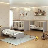 Berço 3 em 1 para Colchão 60 x 130 cm Multimóveis Mp0527g - Cinza/branco