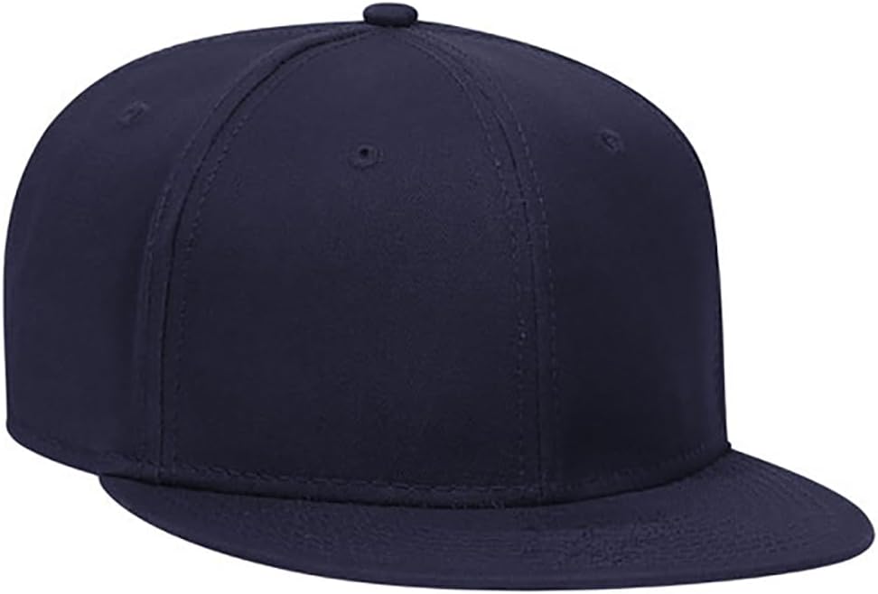 6 Panel Structured Mid Profile Flat Bill Adjustable Snapback Hat
