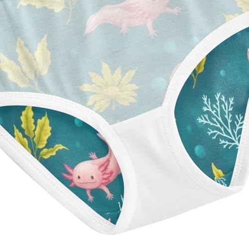 Kids Underwear, Cute Axolotls Toddler Girl Briefs, Girls' Cotton Brief Underwear, 2T–8 Years4