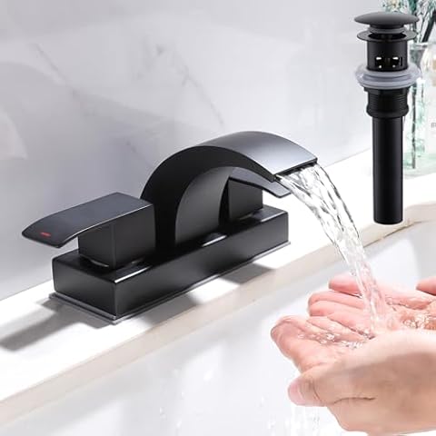 BANGPU 4-Inch Centerset Waterfall Bathroom Water Tap Faucet Cover