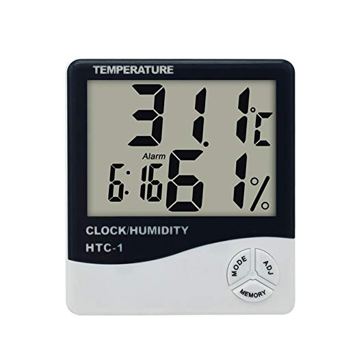 Indoor Room LCD HTC1 Electronic Digital Thermometer Hygrometer with Clock Humidity