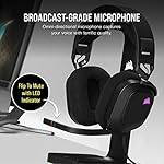 Corsair HS80 RGB USB Premium Gaming Headset with Dolby Audio 7.1 Surround Sound (Broadcast-Grade Omni-Directional Microphone, Memory Foam Earpads, High-Fidelity Sound, Durable Construction) Carbon - Image 3