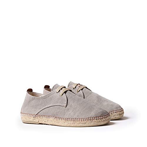 Toni Pons Dixon Men's Lace-Up Espadrilles Made of Cotton Fabric, stone, 14 US2